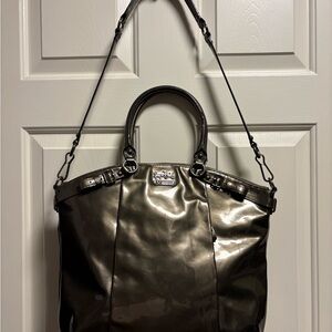 Coach Metallic Hobo Bag - Dark Gray